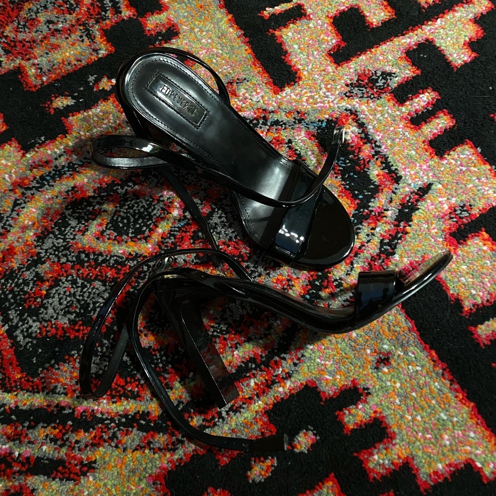 Y2K Strappy Black Heels